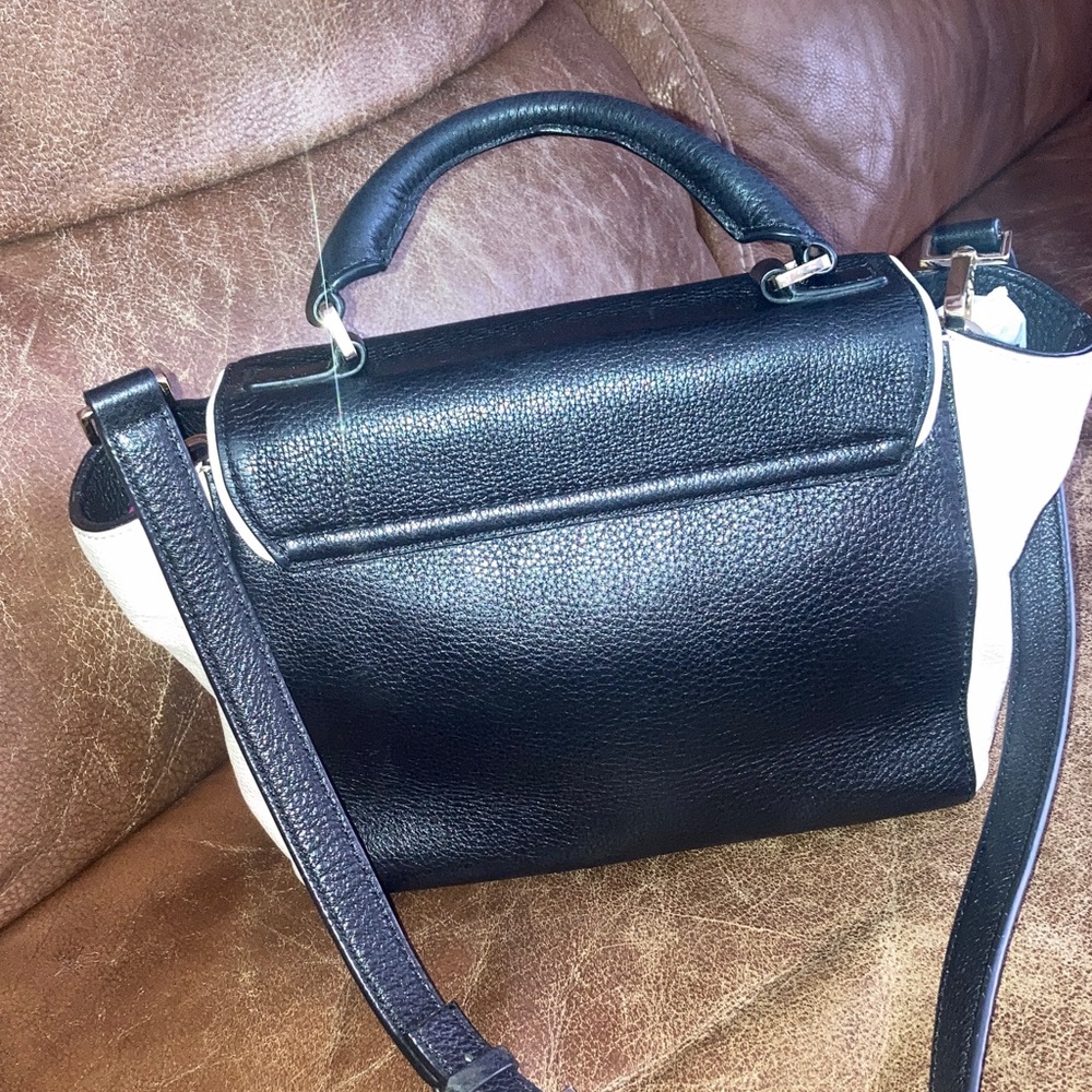 Kate Spade Black & White Pebbled Leather Crossbody Handbag - Picture 5 of 11